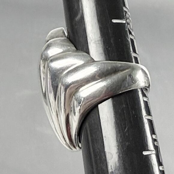 Vintage Taxco Mexico 925 Sterling Silver Ribbed Dome Shell Ring Size 5 TV-47 - Picture 11 of 13